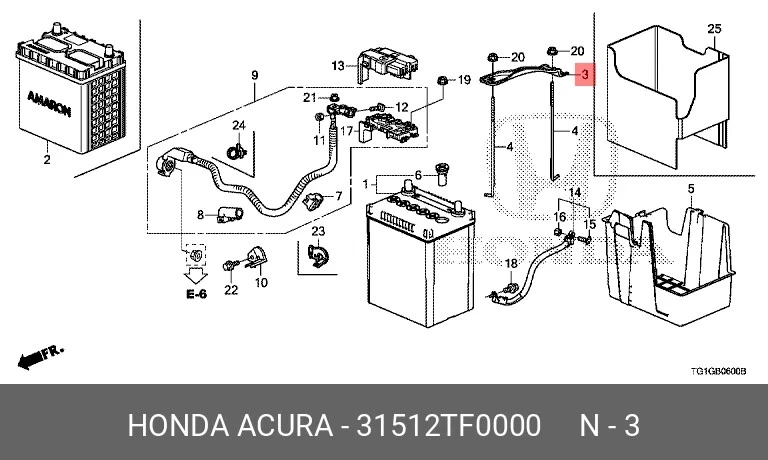 Genuine OEM Battery Hold Down Plate Set 31512-TF0-000 Fits 11-16 Honda CR-Z - Image 3 of 4
