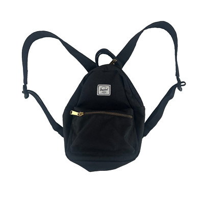 Herschel Nova Black Adjustable Shoulder Strap Outer Pockets Mini Backpack