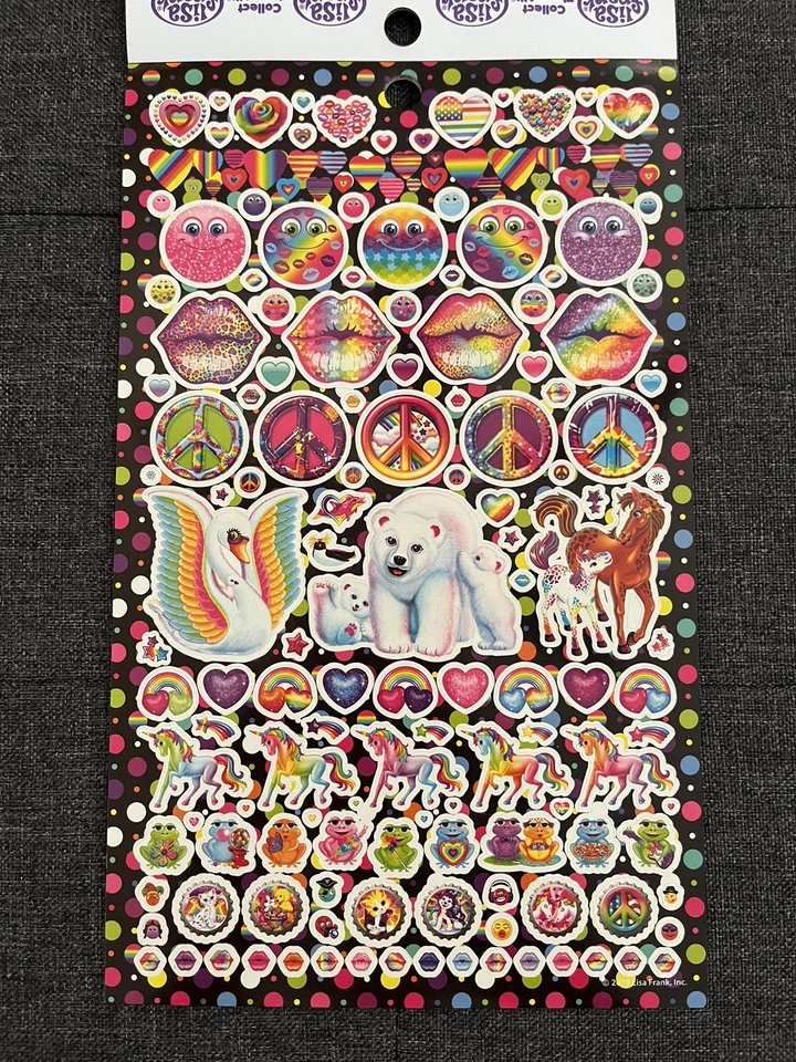 Livro Adesivo Lisa Frank 5 Folhas Adesivas 600 Adesivos Adesivos Lisa Frank - Imagem 4 de 4