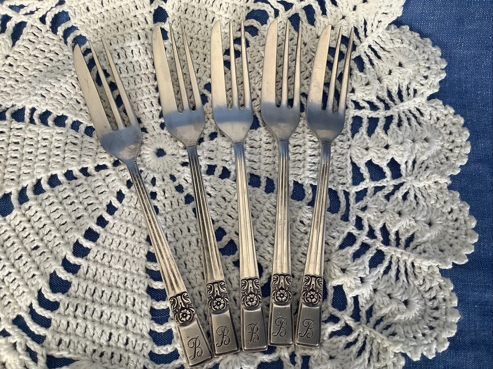 Vintage Silver Plate Set Of 5 Pastry Folks Flatware A1 EPNS By P Bros(S) Ltd - Image 1 of 4