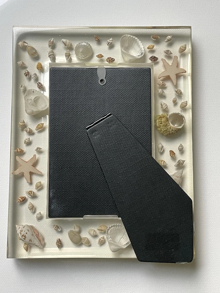 Marco acrílico Seashell Lucite 4x6 océano playa casa vida marina para fotografía Foto 4 de 4