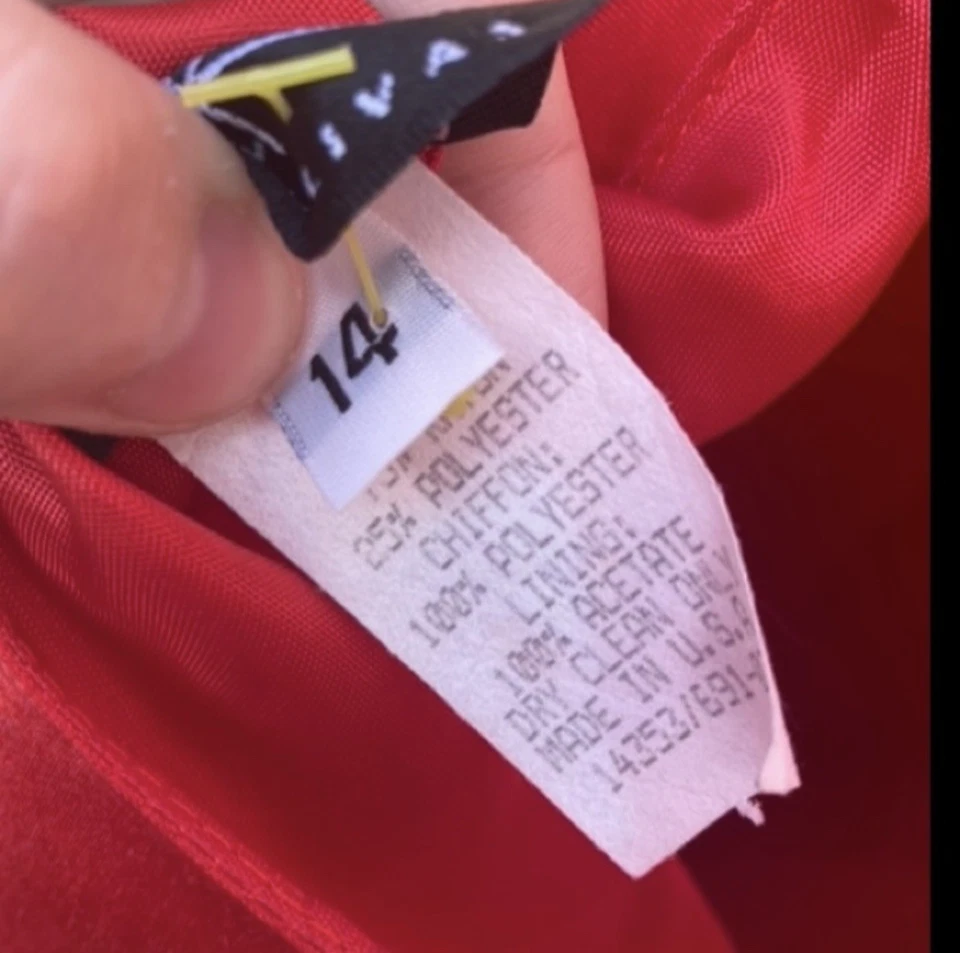 Vestido De Colección Años 90 Rojo Formal Salsa Goth Mall Gótico Glam Baile de graduación Foto 4 de 4