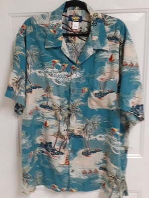 Utilty Mens Hawaiian Shirt Large Short Sleeve Grandpa Core