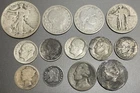13 SILVER Coins ~ 1831 Capped Bust ½ Dime ~ Walking Liberty Mercury War Nickels