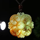 Certified Grade A Red Green 100% Natural Jadeite Jade Pendant Ping'an平安富贵 Amulet