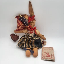 Vintage 1994 The Tattered Rabbit Doll "Miss Liberty Rabbit" 10'' SIGNED!