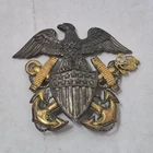WWII World War 2 Navy Officers Cap Badge Sterling Silver by Viking Military Vtg