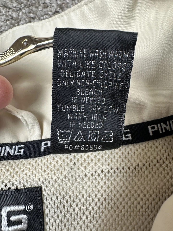 Vintage PING Collection Golf Pullover Jacket Men’s L Beige Windbreaker Eye Logo - Image 3 of 4