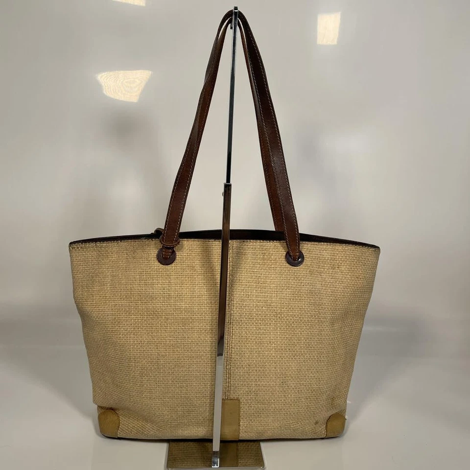 Chanel Coco Mark Tote Bag Beige Straw Raffia Shoulder Handbag Logo  MBc0989 - Image 3 of 4