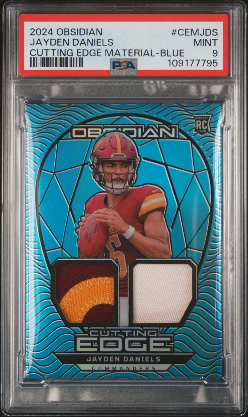 Jayden Daniels Panini Obsidian Cutting Edge Materials #CEMJDS Blue