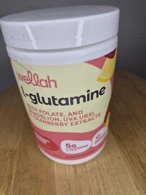 wellah L-Glutamine Powder with Folate Dandelion Uva Ursi Cranberry 5g Supplement