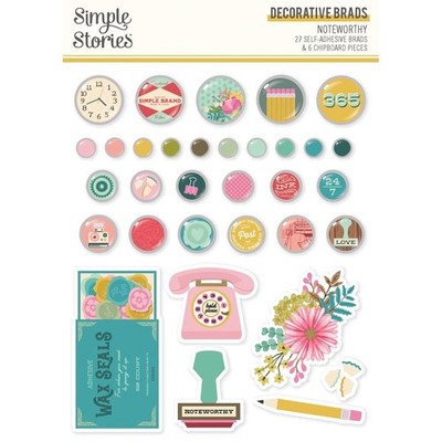 Simple Stories Noteworthy Decorative BradsNTW21327