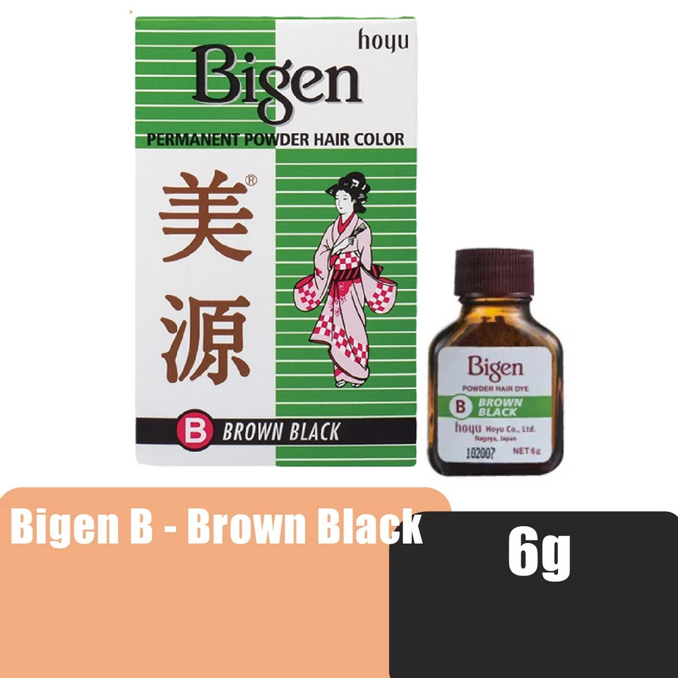 3X Original Bigen Hair Color Powder BROWN BLACK Permanent No Ammonia - 6g Foto 4 de 4