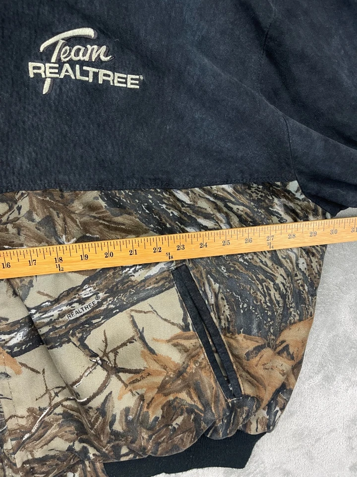 Chaqueta Bomber De Colección Spartan Team Realtree Para Hombre Talla 2XL Cuero Negro/Camuflaje Cremallera Completa Foto 2 de 4