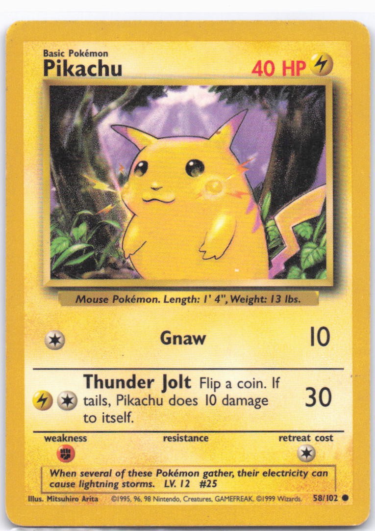 Base Set #058/102 Pikachu HP