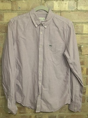 Lacoste Oxford-Stil Hemd Größe US Small 40'' 100 % Baumwolle dunkelrosa normale Passform