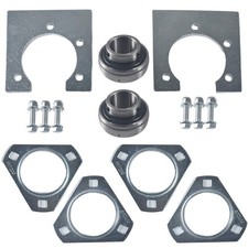 QASKEHKT Go Kart Live Axle Bearing Kit 1-1/4" Bearing Kit 3-Hole Kit Fit Go...
