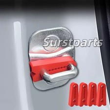 4x Red Car Door Lock Cover Pad Silicone Shock Absorber For Sedan Suv 4x Red Car Door Lock Cover Pad Silicone Shock Absorber For Sedan Suv