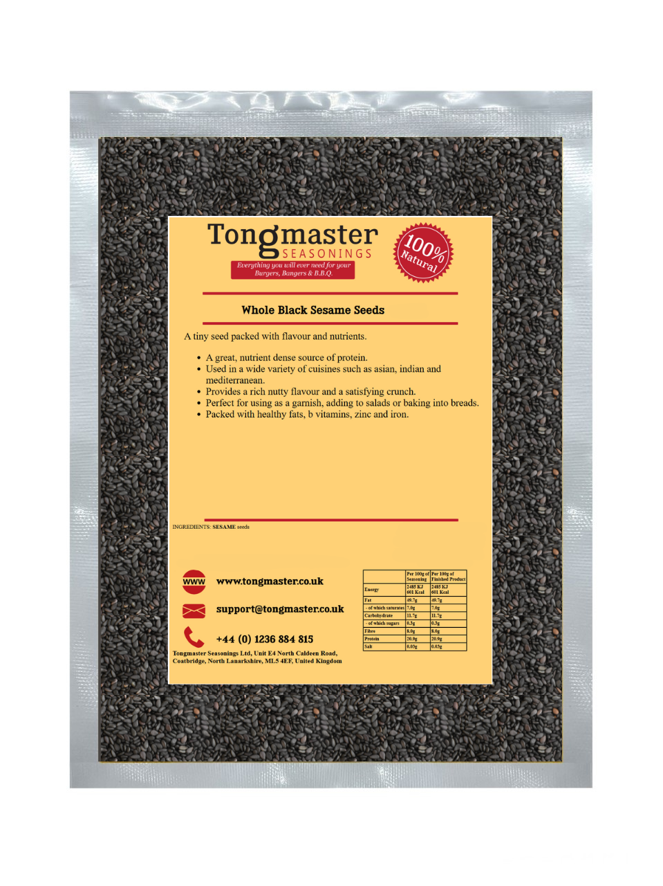 Whole Black Sesame Seeds - 1kg