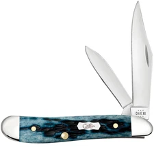 Case xx Knives Peanut Pocket Knife Worn Mediterranean Blue Bone 51858 Stainless