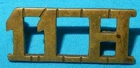 WW2 ERA 11th HUSSARS REGIMENT (11H) MILITARY SHOULDER TITLE BADGE 2 LUGS GENUINE