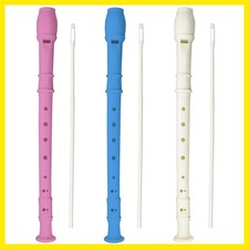 3 Pack 8 Hole Soprano Recorders Descant Flute With Cleaning Rod German Style ...