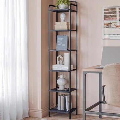 Industrial Style Bookshelf Adjustable Multi-Functional Storage Rack W/ 6 Shelves