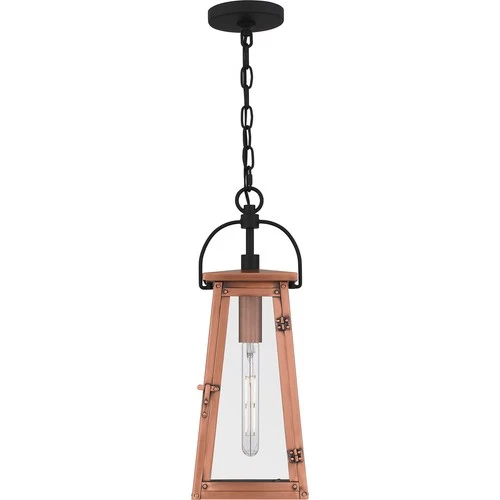 Aged Copper One Light Outdoor Hanging Lantern from the Carolina Collection - Picture 3 of 6