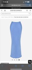 House of CB Clara Blue Bias Cut Satin Long Maxi Skirt Size XS
