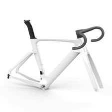 Rim Brake Aero Design Carbon Fiber Road Bicycle Frameset with Handlebar