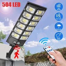 504 LED Motion Sensor Full Brightness Dusk-to-Dawn Road Lamp Solar Street Light