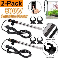 2Pcs LCD Digital Aquarium Heater Submersible Fish Tank Thermostat Anti Explosion