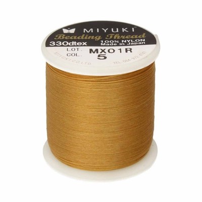 Miyuki Nylon Beading Thread Size #B, 50M/Spool Gold