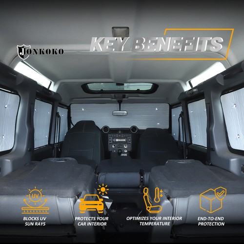 10PCS Window Sunshade UV Protection Sunshade For Land Rover Defender 2008-18 - Picture 16 of 18