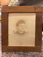 1800  s Portrait In Vintage Wood Negative Printing Print Contact Frame Picture