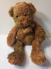 FAO Schwarz 5th Avenue Brown Teddy Bear w/ Sheer Brown Bow 15"