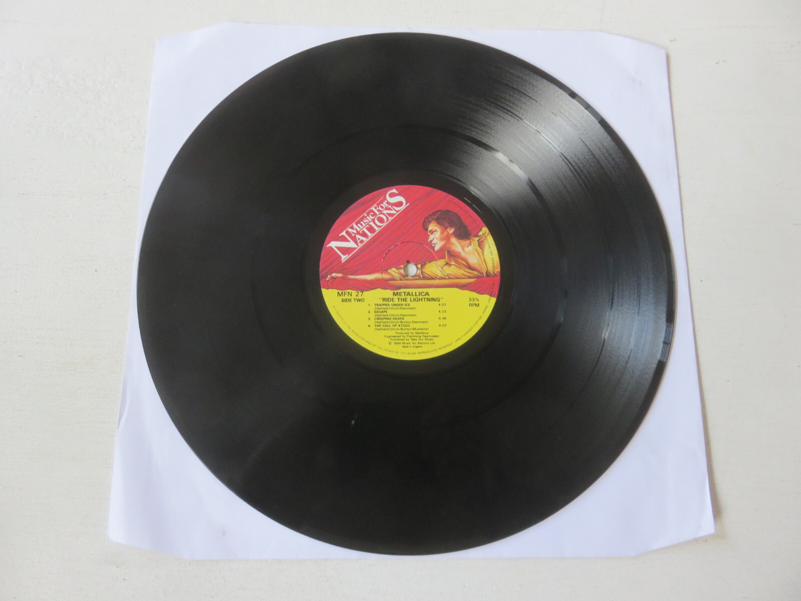 METALLICA Ride The Lightning MUSIC FOR NATIONS 1986 UK PRESSING VINYL