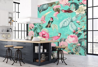 3D Pink Bird Rose A1615 Wallpaper Wall Mural Self-adhesive Andrea Haase Amy