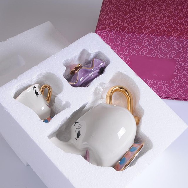 Beauty And The Beast Teapot Mrs Potts Chip Tea Pot Cup One Set Christmas Gift for sale online
