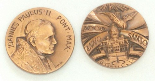 Medalla de Recuerdo del Vaticano del Papa Juan Pablo II hecha en Milán, Italia - estampada - Imagen 2 de 6