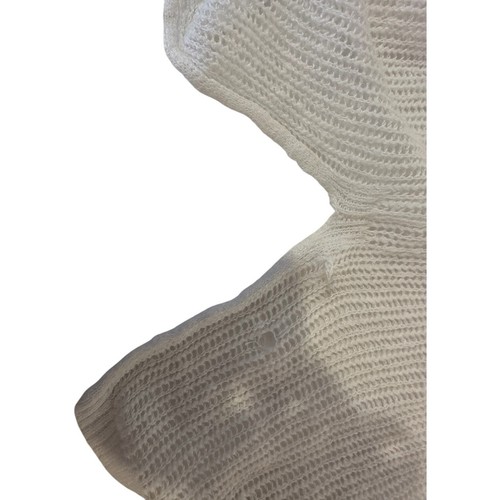 Maglione bianco EILEEN FISHER donna taglia XL scollo V cotone biologico lino tessuto aperto - Foto 18 di 18