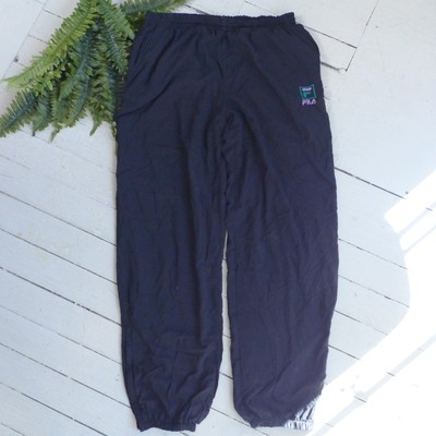 Vintage FILA Uomo Adulto SPORTS Tuta Warm Up Nero Pantaloni Larghi Misura  38 | eBay