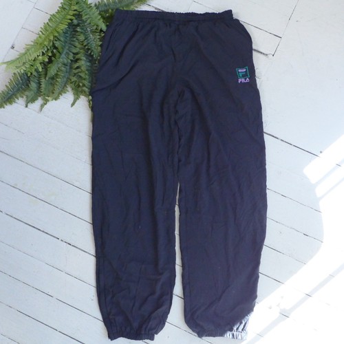 Vintage FILA Hombre Adulto SPORTS Calentamiento Negro Pantalones Anchos  Talla 38 | eBay