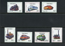 S830  Tanzania  1991  trains locomotives  7v.     MNH