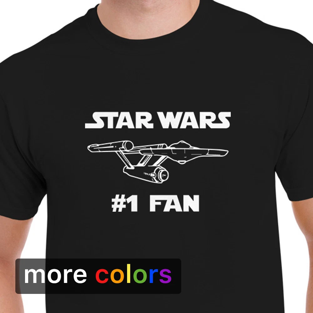 STAR WARS #1 FAN Mens T-shirt, Star Trek NCC-1701 Starship Enterprise Tee