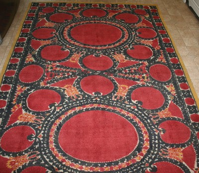 Pottery Barn Asa Suzani Printed Rug Red 5 X 8 Ebay
