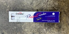 2 WHITE Oil Based PAINT MARKER PEN Fine Point permanent Marking Overseas PMA-520