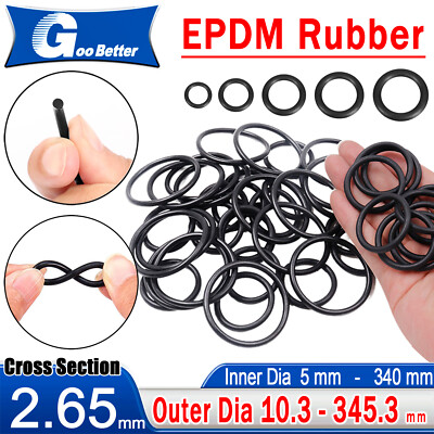 EPDM O-Ring Cord Thickness: 2.65mm. Select Inner Diameter ID: 5mm to 340mm size