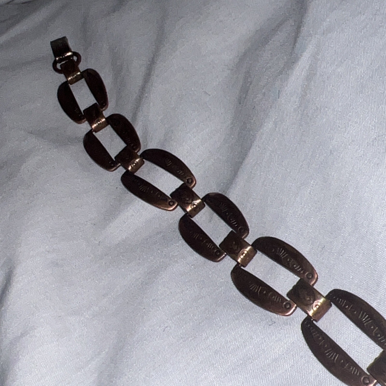 VNTG Solid Copper Native American Style Link Brac… - image 3