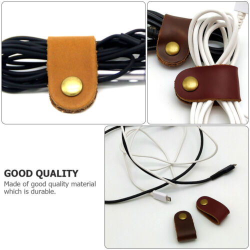 24PCS Handmade Cord Organizer USB USB cable Leather Cable Straps Practical Cable - 第 11/12 張圖片